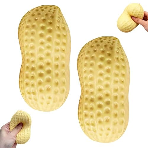 2PCS Peanut Squishies Toys,Peanut Squishies Slow Rising Stress Relief Toy, Peanut Stress Balls Fidget Toys, Cute Anxiety Relief Toys for Adult Relaxation - Image 1