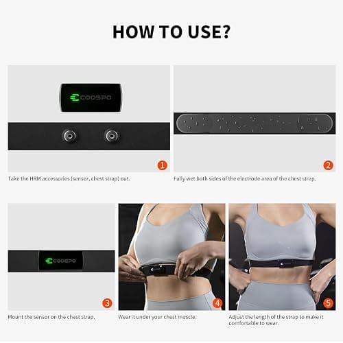 COOSPO Heart Rate Monitor Chest Strap H9Z, HRM Bluetooth 5.0 ANT+,Heart Rate Monitor Chest Sensor with Rechargeable Battery thumbnail 7