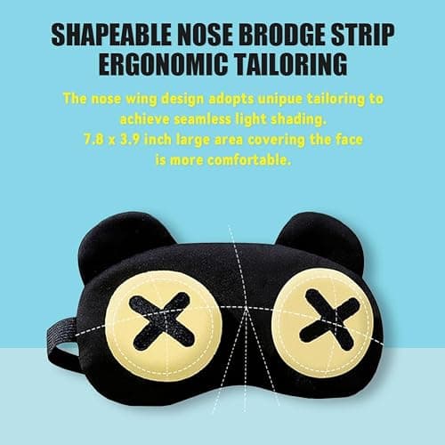 2PCS Cute Eye Mask for Sleeping - Soft Lightweight Eye Cover with Adjustable Strap, Funny Sleep Mask, Eyeshade Covers, Sleeping Mask for Women Men Travel Nap Blindfold Game thumbnail 4
