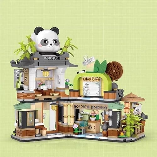 MindBox City Tea House Building Blocks Set, Openable Panda Construction Tea Shop Building Toys for Boys Girls Age 8+, 860pcs Mini Bricks thumbnail 4