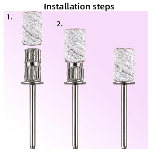 100 Pcs (180 Grit White)Sanding Bands Nail Drill Bit with 0.31in diameter,Nail Drill Bits Extreme Fine Grit Sanding Band,Sanding Belt Upgrade Mandrel Bits,Professional Nail Drill Bit for Acrylic Nails thumbnail 3