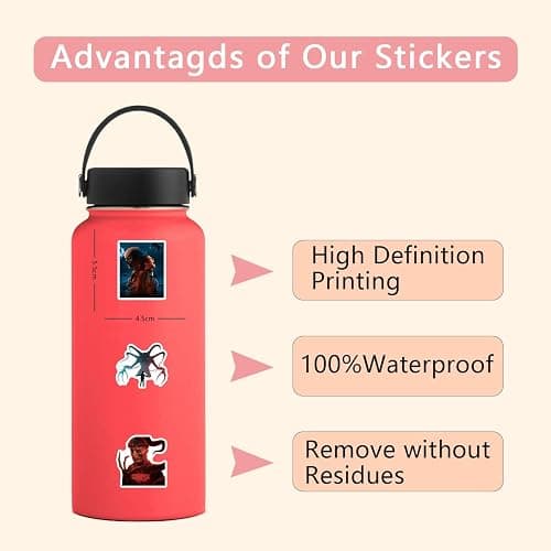 60pcs Movies Stranger Things 5 Stickers Pack, Cartoon Stranger 5 Things 5 Style Waterproof Vinyl Stickers for Teenagers and Adults for Laptop Skateboard Phone Guitar Travel Case Bike thumbnail 7