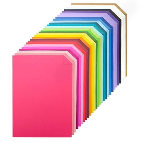 60 sheets Color Cardstock, 28 Assorted Colors 250 gsm A4 Size, Double Sided Printed Cardstock Paper, Premium Thick Card Stock for Card Making, Craft, Scrapbooking, Party Decors, Kids School Supplies - Assorted Colored