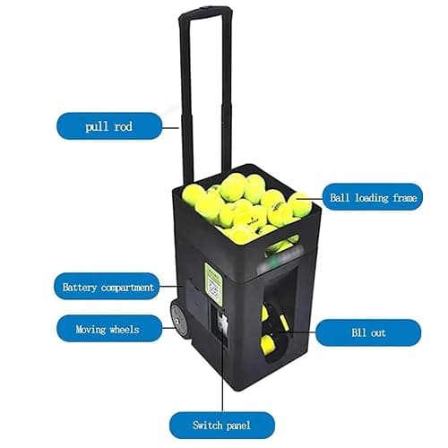 YSFHYAN Portable Tennis Ball Machine, Automatic Tennis Ball Launcher, 50-Ball Tennis Ball Machine, Pre-Programmed And Custom Drills, Complete Training Mode, For Beginners Solo Training Sports thumbnail 3