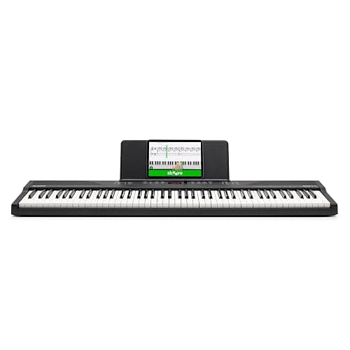 Alesis 88 Key Keyboard Piano with 480 Sounds, Speakers, USB MIDI, Sheet Music Tablet Rest, Power Adapter and Piano Lessons for Beginners thumbnail 8