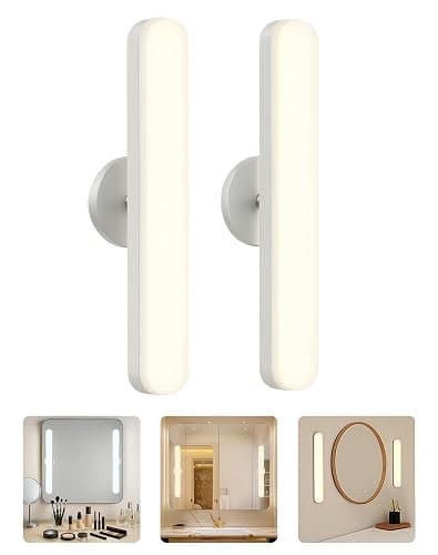 cambk Set of 2 Wireless Vanity Makeup Lights for Mirror, Rechargeable LED Stick On Light Bar for Bathroom Mirror with 3 CCT&Adjustable Brightness, Long Battery Life Cordless Light for Vanity Desk - Image 1