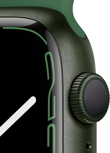 Apple Watch Series 7 (GPS, 45mm) Green Aluminum Case with Clover Sport Band, Regular (Renewed) thumbnail 3
