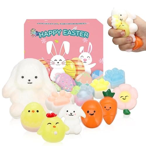 11pcs Easter Squishy Pack,Fidget Toys Include taba Squishies Party Favors for Kids 4-8 8-12 Treasure Box Toys for Classroom Birthday Xmas Gifts for Girls Boys Goodie Bag Stocking Stuffers for Teens - Image 1