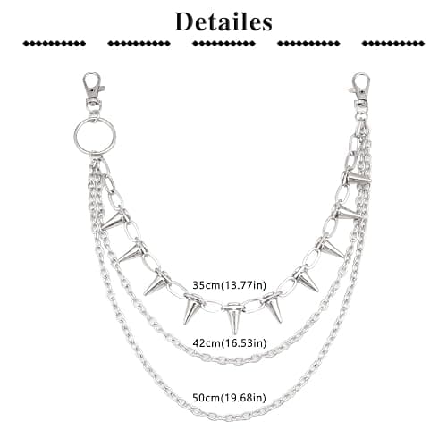 QWALIT Pants Chain for Men Pocket Chain for Pants Jean Chains for Men Jean Chains Chains for Jeans Biker Chain Hip Chain Jean Chains for Women Pants Chain for Women Hip Jewelry for Women Punk Chain thumbnail 6