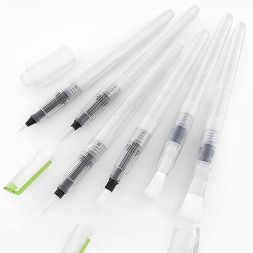 ARTEZA Water Brush Pen, 6-Piece Set, Fine, Medium & Broad Tips, Refillable Self-Moistening Brushes for Painting & Lettering thumbnail 7