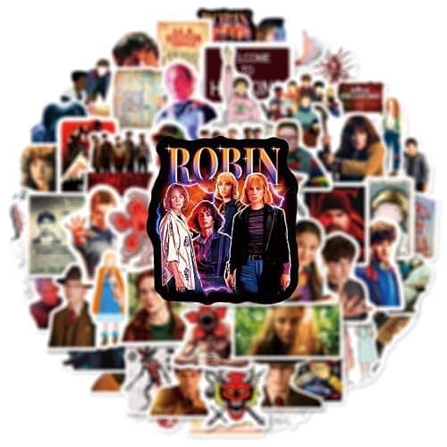 JCQAYB 54pcs Cartoon Stranger Things 5 Stickers Pack,Waterproof Vinyl Stickers for Adult Teen Girl Laptop Skateboard Bike Guitar Water Bottle Travel Case Helmet Notebook Scrapbook thumbnail 2