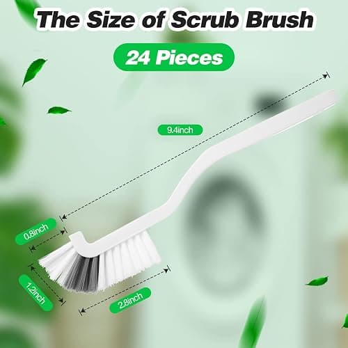 Yinkin 24 Pcs Kitchen Scrub Brushes Cleaning, Small, Right Angle Mini | Right Angle for Grout Household Tile Lines Window Tracks, Sink Bathroom Edges Deep Cleaning, Hard-to-reach Corners Bulk thumbnail 3