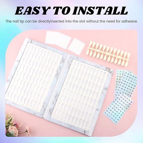 YOSINXU 160 Nail Color Book with 240 Flase Tips & 1-200 Number Sticker Labels, Professional Nail Color Chart Display Book Sample for Nail-Gel-Polish thumbnail 5