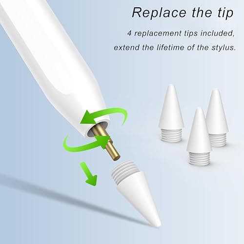 Stylet pour Apple iPad 2018-2025, Stylet Magnétique de Recharge Rapide avec Rejet de Paume, Compatible iPad 11/10/9/8/7/6,iPad Pro M4 13"/12,9''/11'', iPad Mini 7/6/5, iPad Air M2/5/4/3 thumbnail 3