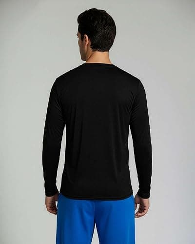 Real Essentials 4 Pack: Mens Long Sleeve Dry Fit T Shirts Hiking Fishing Workout Gym Work Sun UPF 50 Wicking Running Tee thumbnail 6