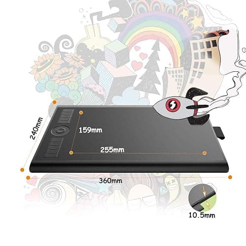 Drawing Tablet GAOMON M10K PRO 10 x 6.25 inches Large Graphic Tablet, Digital Art Tablet Supports Tilt & Radial Function with 10 Shortcut Keys, Battery-Free Stylus, Work with Mac, Windows & Android thumbnail 5
