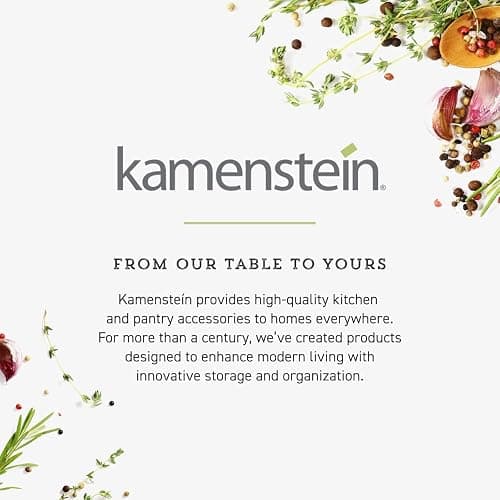 Kamenstein 20 Jar Revolving Countertop Spice Rack with Spices Included, FREE Spice Refills for 5 Years, Polished Stainless Steel with Black Caps, 30020 - 20-Jar - Classic Cap - Rack thumbnail 8
