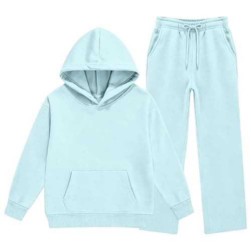 BHAEBOZK Girls Sweatsuit 2 Piece Hoodies and Sweatpants Teen Sweat Set | Kids Fall Winter Sets Back To School Outfits Uniform Pants Oversized Sweatshirt Athletic Workout Y2K Clothes thumbnail 4