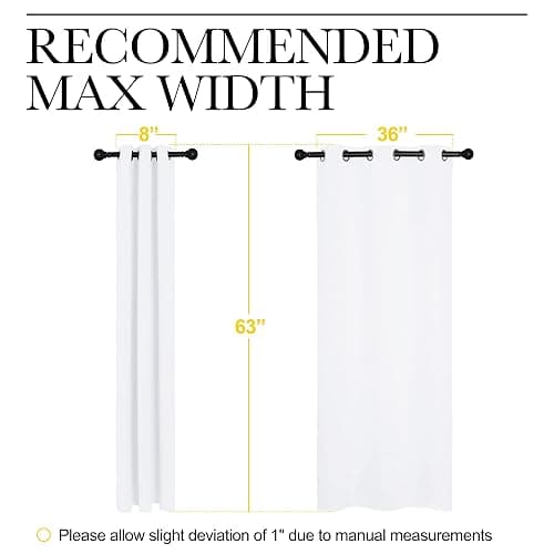NICETOWN White Window Curtain Panels - 50% Light Blocking Curtains for Bedroom & Dining Room Window (Set of 2, 42 inches x 63 inches) thumbnail 2