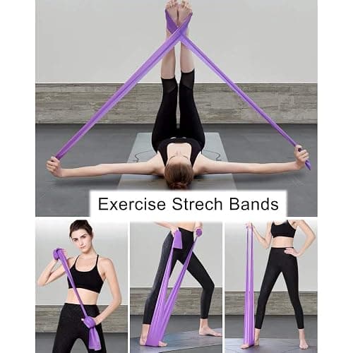 Therapy Flat Resistance Bands Set, Exercise Stretch Bands for Stretching, Flexibility, Pilates, Yoga, Ballet, Gymnastics and Rehabilitation (3 Set - 150cm Length) thumbnail 5