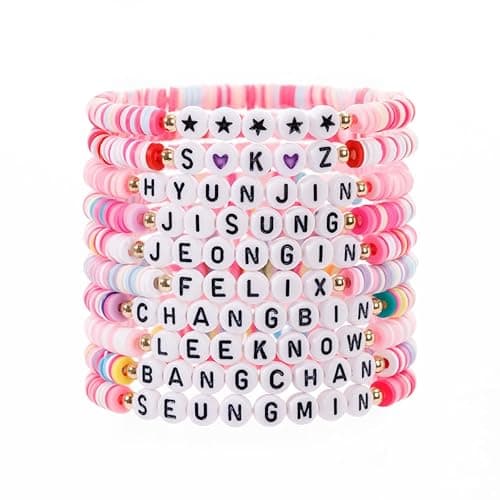 fmsao 10pcs Stray Kids Bracelets SKZ Inspired Friendship Bracelets for Women