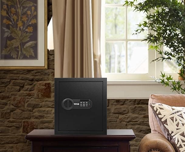 RPNB Deluxe Safe and Lock Box,Digital Keypad Safe Box,Steel Alloy Small Safes, Keypad Lock,Perfect for Home Office Hotel Business Jewelry Cash Use Storage,1.2 Cubic Feet thumbnail 2