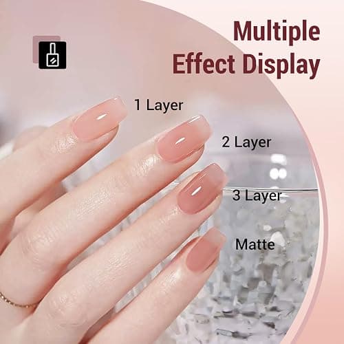JODSONE 12PCS Gel Nail Polish Set 10 Translucent Jelly Colors Natural, Elegant & Long Lasting For Home & Salon Use thumbnail 6