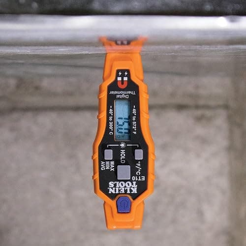 Klein Tools ET10 Magnetic Digital Pocket Thermometer, HVAC Instant Read Thermometer with Backlit Display, Wide Measurement Range, Fahrenheit and Celsius thumbnail 5