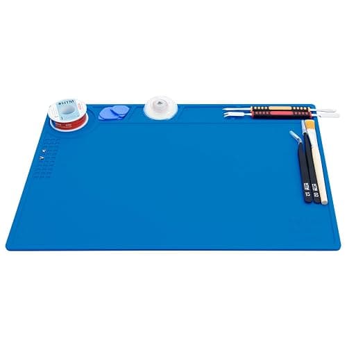 Hengtianmei Heat Insulation Silicone Repair Mat with Scale Ruler and Screw Position for Soldering Iron, Phone and Computer Repair Size: 14 x 10 Inches (H-201) - Image 1