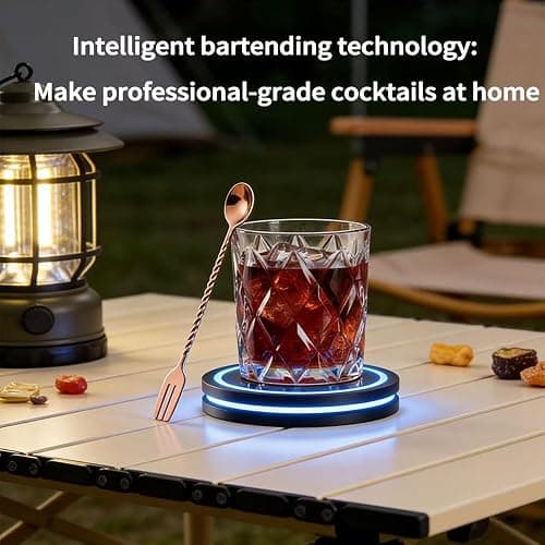The Smart Coaster 2.0 Cocktail Machine and Mixer, Portable Drink Maker for Cocktails, Cocktail Maker with LED and Built-in Smart Sensing Tech for Home Bar Party Valentines Day Decorations (1, Black) thumbnail 5