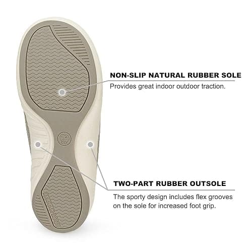 Mens Slippers with Arch Support, Canvas House Slipper for Men with Velvet Lining, Slip On Clog, Indoor Outdoor House Shoes with Anti-Skid Rubber Sole thumbnail 5