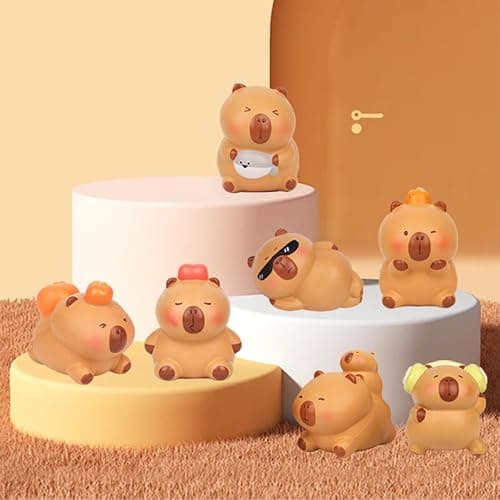 Popobox Capybara Squeezable Series Blind Box Figure, Random Design Animal Figures Collectible Toy, Cute Stress Relief Simulation Squeeze Toy for Gift (3.54-4.72'' H) thumbnail 2