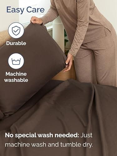 Extra Deep Pocket Queen Sheet Set - 4 Piece Breathable & Cooling Bed Sheets - Hotel Luxury Sheet Set - Ultra Soft, Wrinkle Free & Comfy - Easily Fits Extra Deep Mattresses - Deep Pocket Brown Sheets thumbnail 7