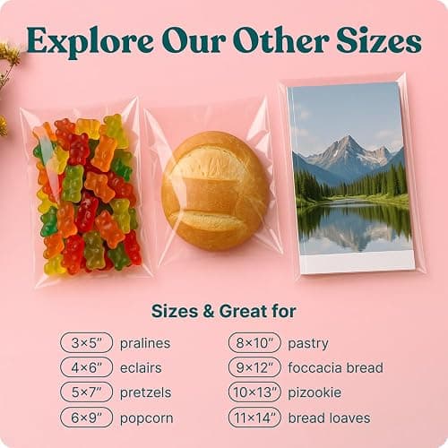 11x14 Self Sealing Cellophane Bags (200 Pack) - Resealable Adhesive | Clear Poly Bags, Plastic Sleeves for Gifts, Photos, Prints, Envelopes, Documents - Pack It Chic thumbnail 7