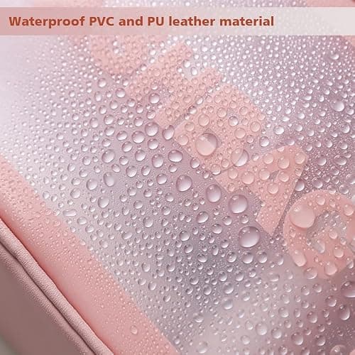 DAPOWER Travel Toiletry Bag for Women, Matte Translucent Toiletry Bag with Handy Handle, Makeup Cosmetic Organizer Bag for Travel Toiletries Accessories (Pink) thumbnail 4