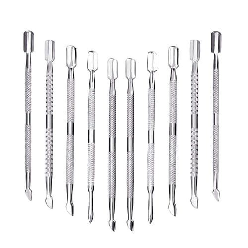 10Pcs Cuticle Pusher Remover and Cutter, Creatiee Double Ended Stainless Steel Cuticle Cleaner Nail Gel Polish Removal, Manicure Pedicure Nail Tools for Fingernails Toenails - Professional & Durable - Image 1