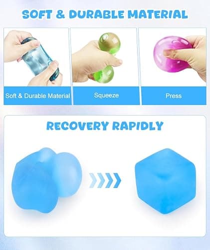 8Pcs Mini Sugar Fidget Cubes, Kids Ice Cube Squishy Sensory Toys Jelly Square Stress Squeeze Ball for Autism Adhd Adults Babies Children Boys Girls Holloween Christmas Birthday Party Bag Gifts thumbnail 3