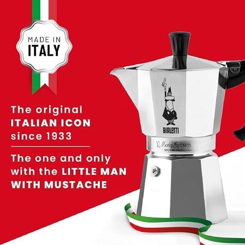BIALETTI Moka Express 6-Cup Aluminum Stovetop Espresso Maker, Silver thumbnail 7
