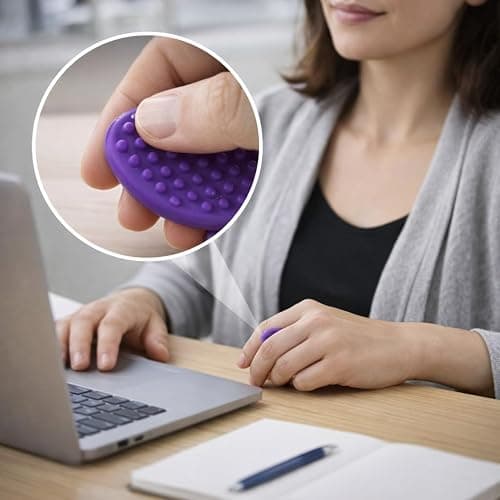 SLOKZ Worry Stones for Anxiety - 6 Pack Adult Fidget Toys & Sensory Stones, Quiet Fidget Toys, Fidgets for Adults with Key Ring & Neck String, Adult Fidgets thumbnail 9