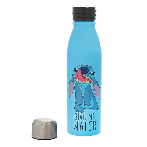 Disney Stitch Aluminum Water Bottle 600ml – Official Merchandise by Polar Gear, Kids Reusable Non Spill BPA Free Recyclable - Ideal For School Nursery Sports Picnic - Multicolour, Blue - Single thumbnail 4