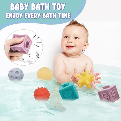 Plunack Baby Toys 6-12 Months Montessori Sensory Toys for Toddlers 3 in 1 Stacking Building Blocks Soft Infant Teething Toys Educational Learning Toys for Babies 3-6-9-12 Months Boys Girls | Food-grade Silicone, Stacking & Nesting Play, Embossed Letters, Numbers, Animals & Shapes, Washable, BPA-free, Teething Safe thumbnail 7