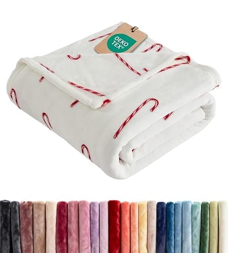 Christmas Fleece Blanket Throw Size - Flannel Throw - Candy Canes, 50x60 | Flannel Fleece Luxury Throw Blanket, Lightweight, Super Soft, Warm & Cozy for Couch, Bed & Chair, Xmas Holiday Winter Decor - Image 1