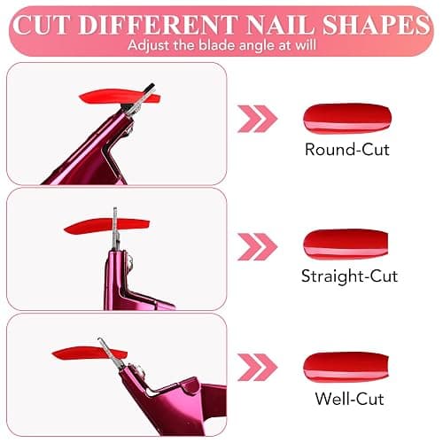 False Nail Clippers with Magnets Stainless Steel Nail Cutter for Acrylic Nail Nail Clippers with 15Pcs Small Magnets for Home Salon Nail Art (Pink) thumbnail 5