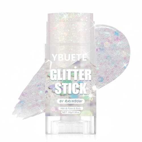 YBUETE Rainbow Face and Body Glitter Stick for Sparkling Makeup, Hair Glitter Accessories for Women, Highlighting Stick for Fairy Dust Makeup, Cheerful Face Glitter for Festive Parties and Carnivals - Image 1
