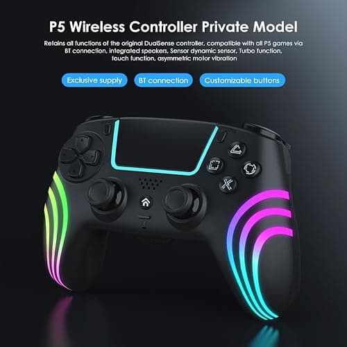 Manette sans Fil pour PS5, Controller pour PS5, avec Joystick Hall, Prise Audio, Vibration, Pavé Tactile, Six Axes, Manette pour PS5/Slim/Pro/PC thumbnail 2