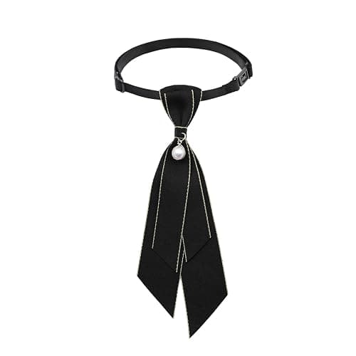 LJBFNN Bow Tie for Women, Adjustable Womens Tie Girls Uniform Ties Pre Tied Womens Necktie with Artificial Pearl for School - Image 1