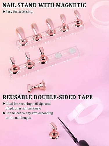 YOOVR Nail Art Design Tools, Nail Stand Holder for Painting Nails, Nail Art Brushes, Nail Dotting Sculpting Gel Tool, French Tip Tool Liner Brushes, Resin Nail Art Palette, Nail Stuff for Nail Techs thumbnail 6