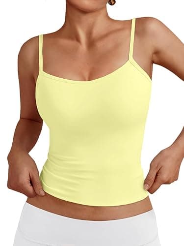 Trendy Queen Womens Adjustable Camisole Sleeveless Square Neck Spaghetti Strap Tank Tops Basic Shirt - Image 1