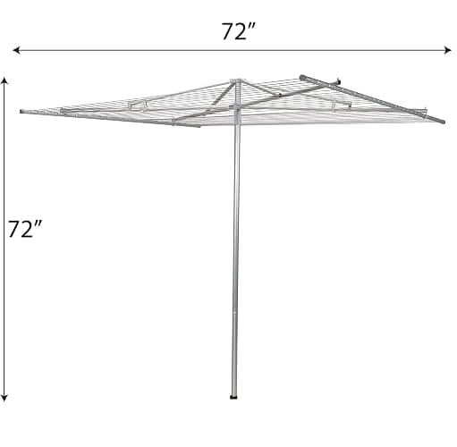 Household Essentials 17130-1 Rotary Outdoor Umbrella Drying Rack | Aluminum | 30-Lines with 210 ft. Clothesline,Silver thumbnail 3
