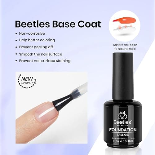 Beetles 3Pcs 15ml Builder Nails Gel with No Wipe Top Coat and Base Coat Set, Nail Extension Strengthening Nail for UV LED Lamp, Soak Off Gel Nail Polish for Nail Art thumbnail 3